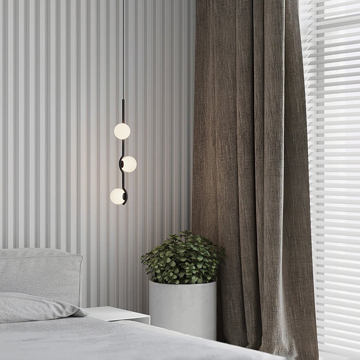 White Bubble Design Glass Pendant Light