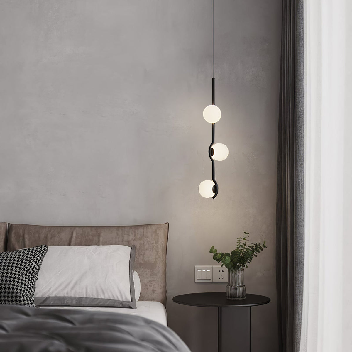 White Bubble Design Glass Pendant Light