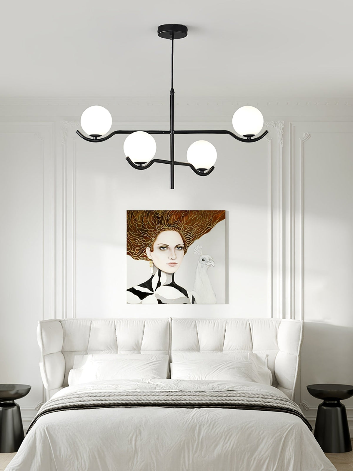 White Bubble Design Glass Pendant Light
