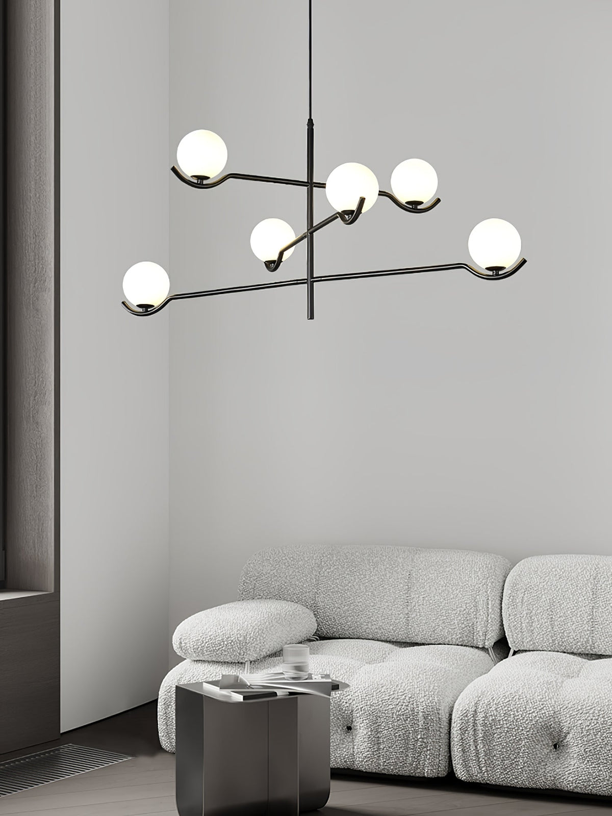 White Bubble Design Glass Pendant Light