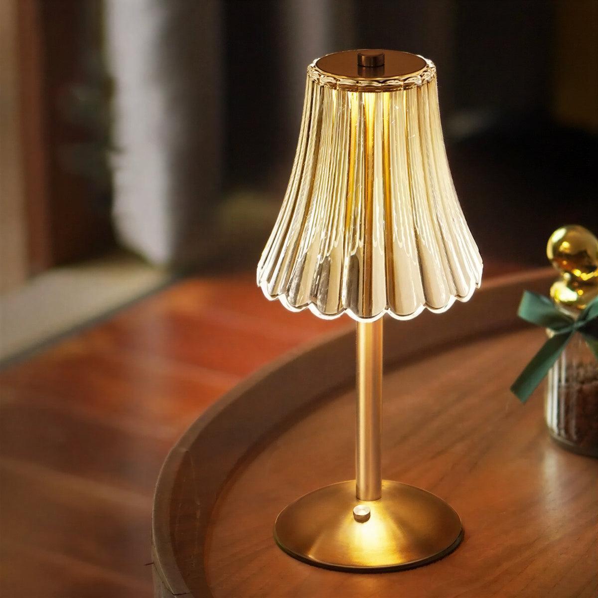 Cordless Table Lamp With Crystal Shade for Home Decor