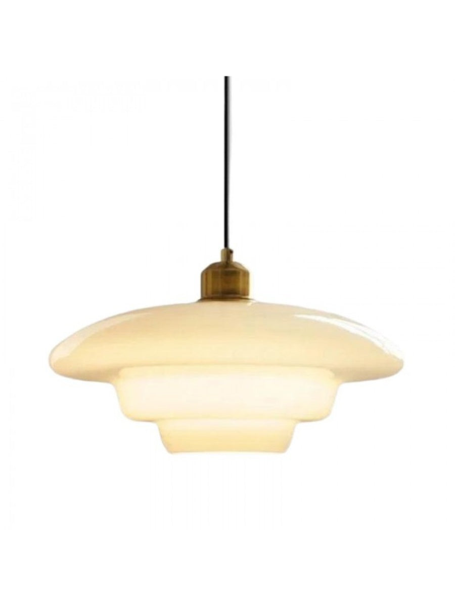 Multi-Tiered Milky White Pendant Light - Modern Glass Lamp for Dining Room