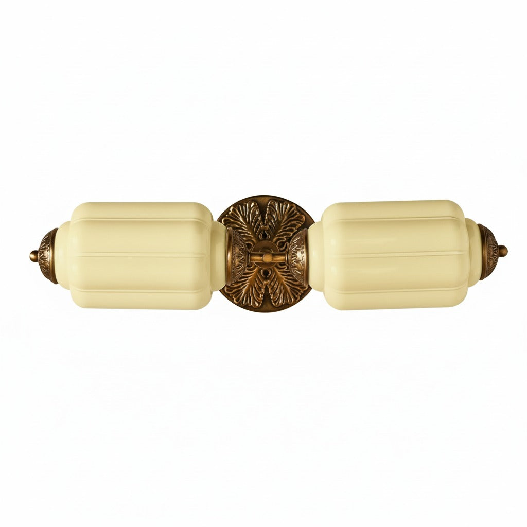 American Vintage Glass Lantern Shaped Horizontal Eloise Wall Sconce