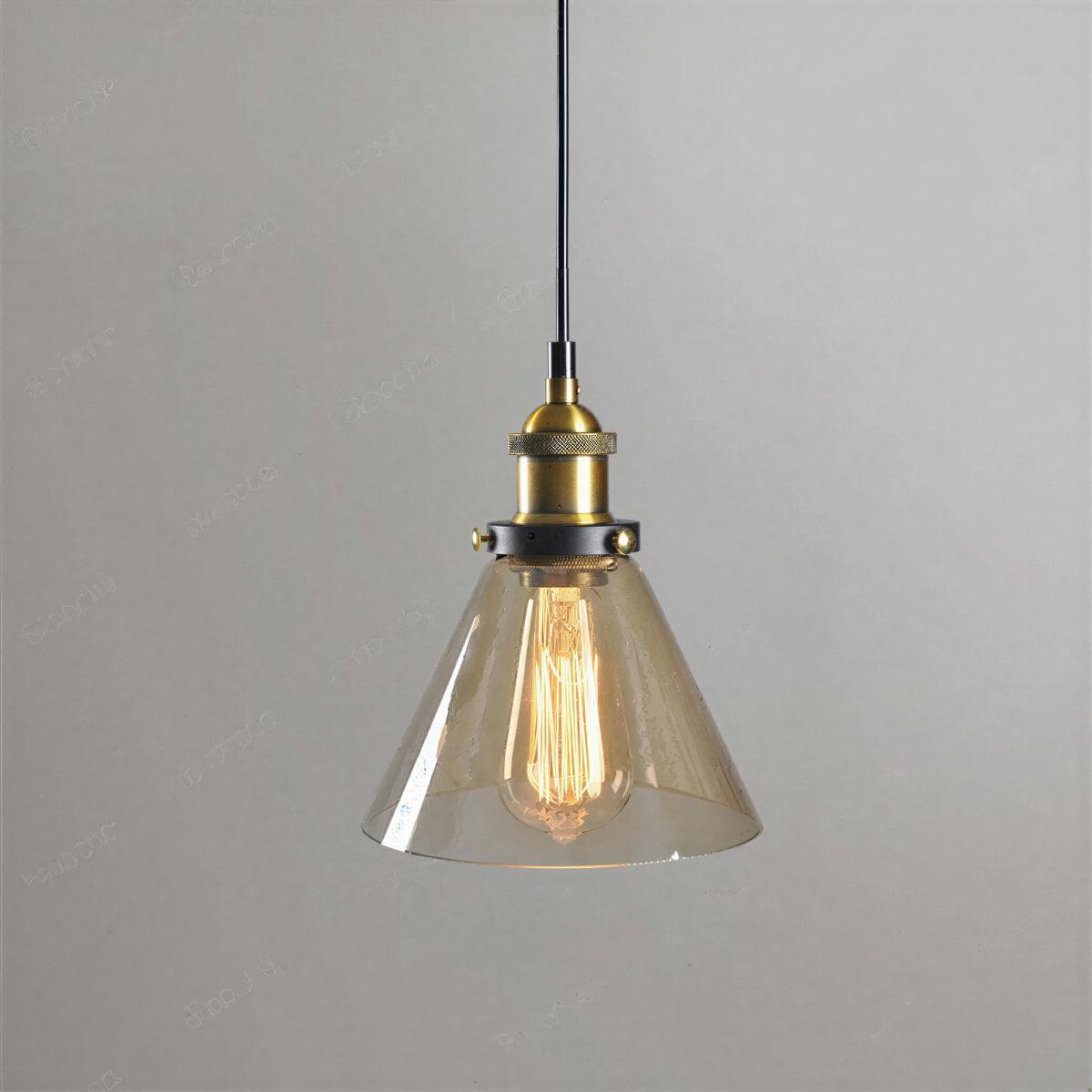 Industrial Pendant Light With Clear Glass Shade