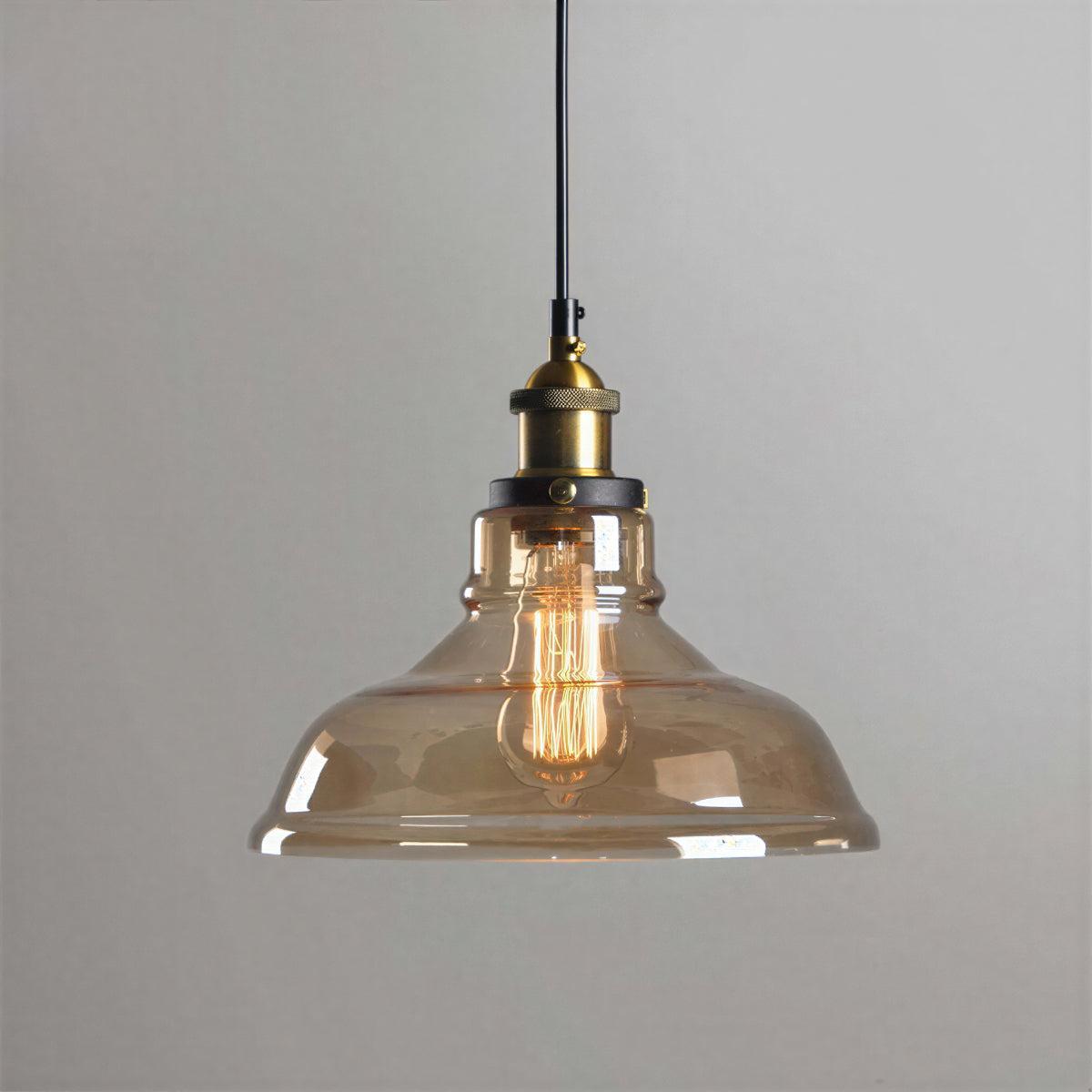 Industrial Pendant Light With Clear Glass Shade