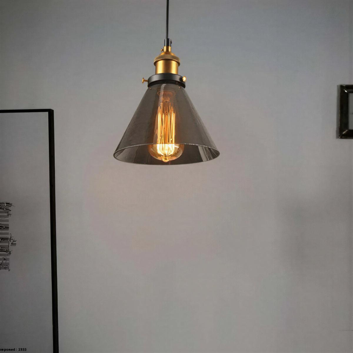 Industrial Pendant Light With Clear Glass Shade