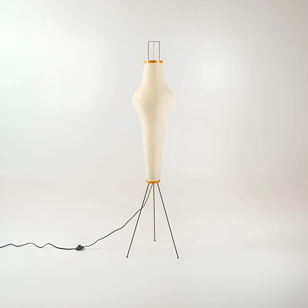 Japanese Washi Paper Floor Tripod Lamp Mid Century Modern Lighting