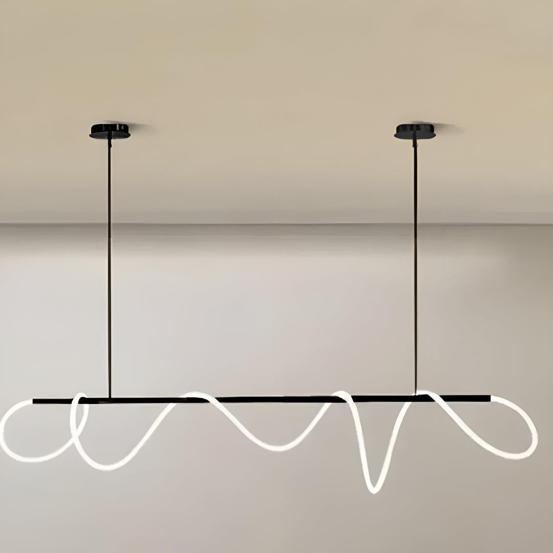 LED Acrylic Flexible Wave Tube Pendant Ceiling Light Fixture
