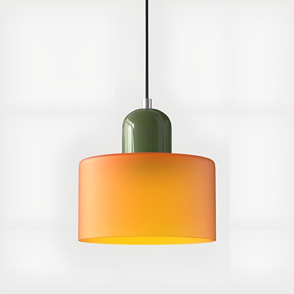 Mid Century Bauhaus Style Glass Pendant Light Fixture