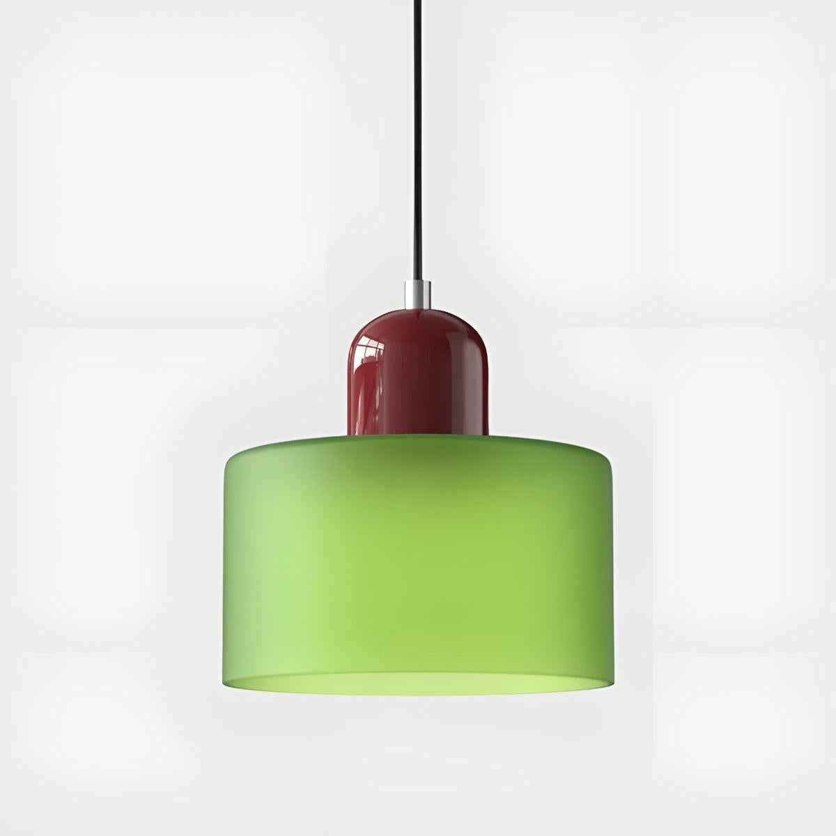 Mid Century Bauhaus Style Glass Pendant Light Fixture