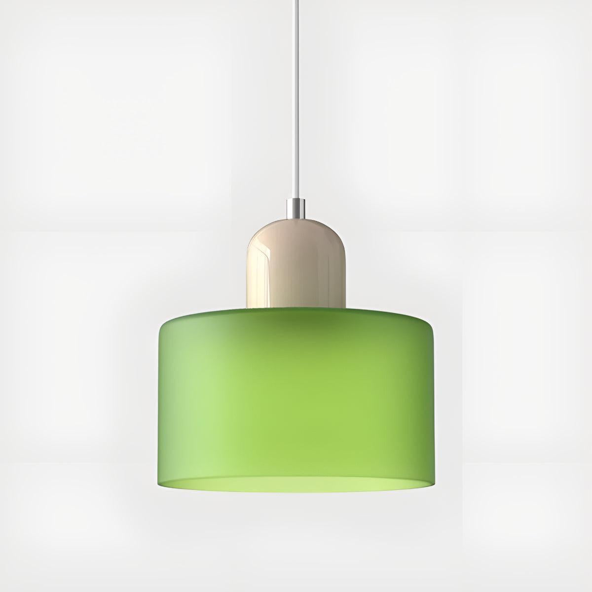 Mid Century Bauhaus Style Glass Pendant Light Fixture