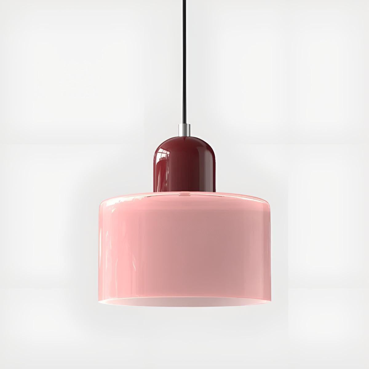 Mid Century Bauhaus Style Glass Pendant Light Fixture