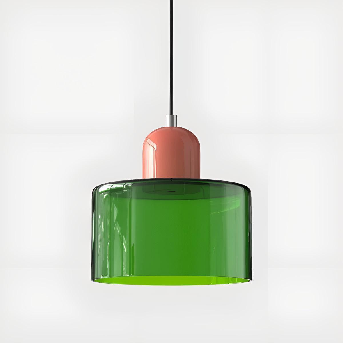 Mid Century Bauhaus Style Glass Pendant Light Fixture