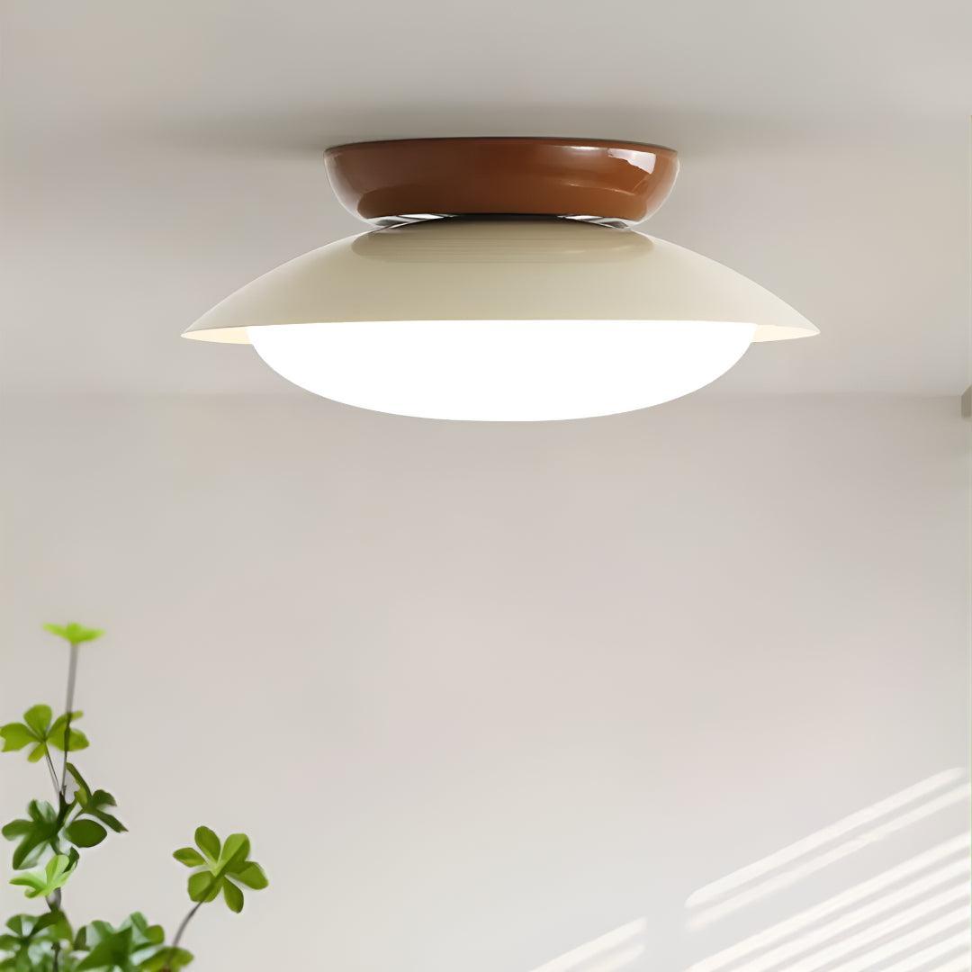 Mid Century Flush Mount Ceiling Light Fixture With Dome Design
