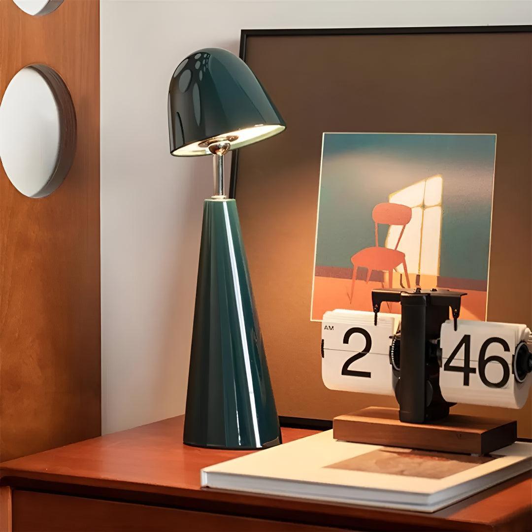 Modern Cordless Table Lamp with Cone Shade