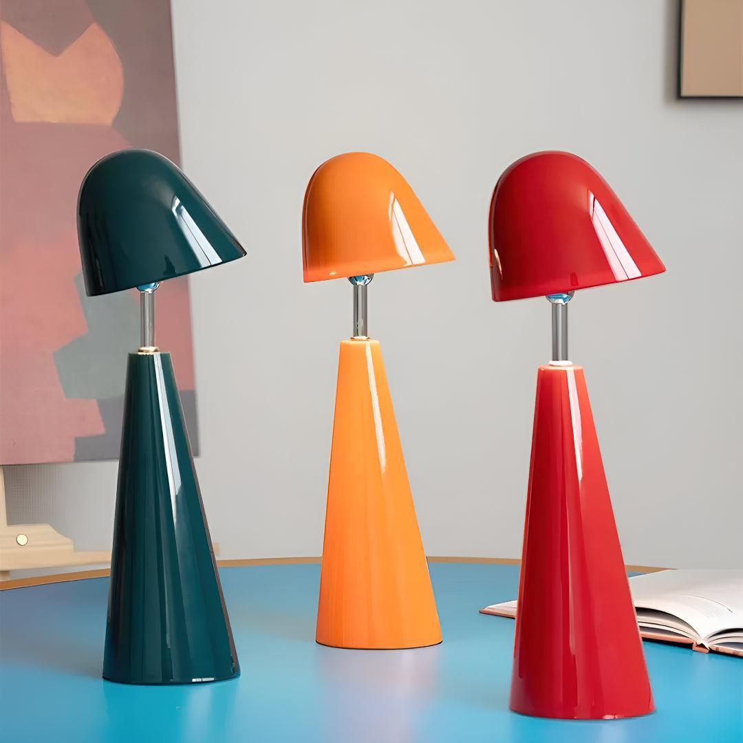 Modern Cordless Table Lamp with Cone Shade