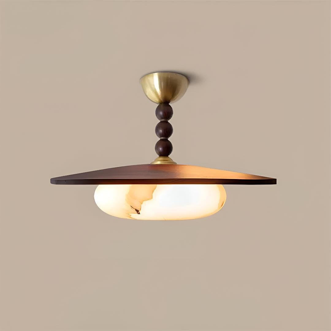 Modern Flat Marble Ceiling Light Fixture With Warm Glow