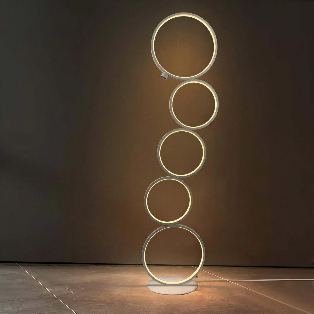 Modern Floor Lamp With Multi Ring Design