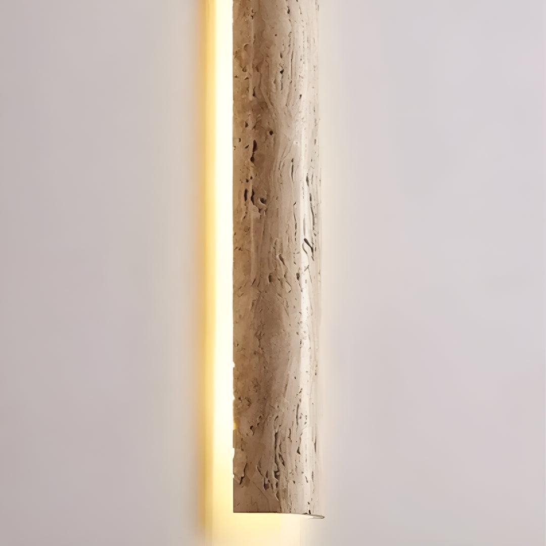 Modern Natural Stone Wall Sconce Light With Warm LED Glow