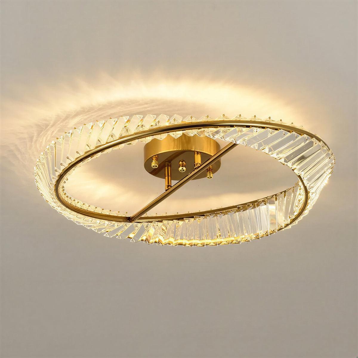 Modern Round Crystal Ceiling Light for Bedroom and Living Room