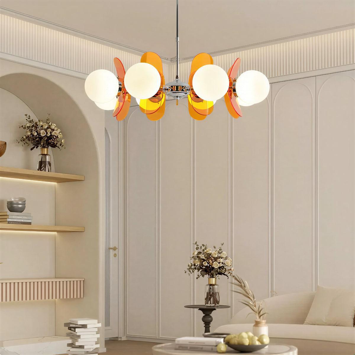 Modern Sputnik Chandelier Light With Glass Globe Shades