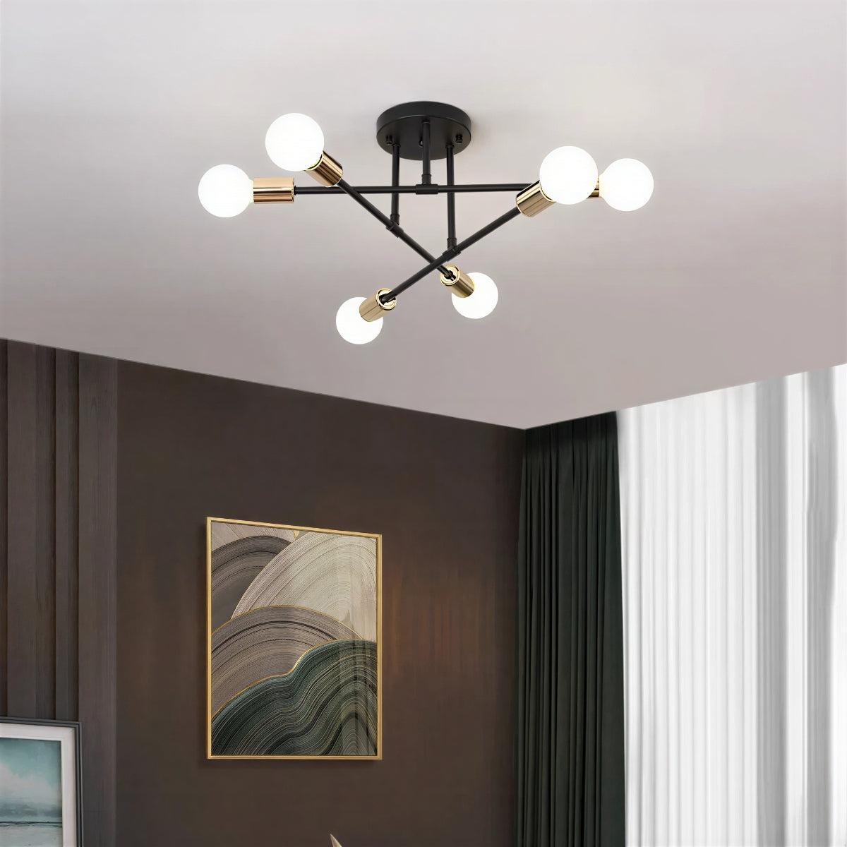 Modern Sputnik Living Room Ceiling Light Fixture for Home