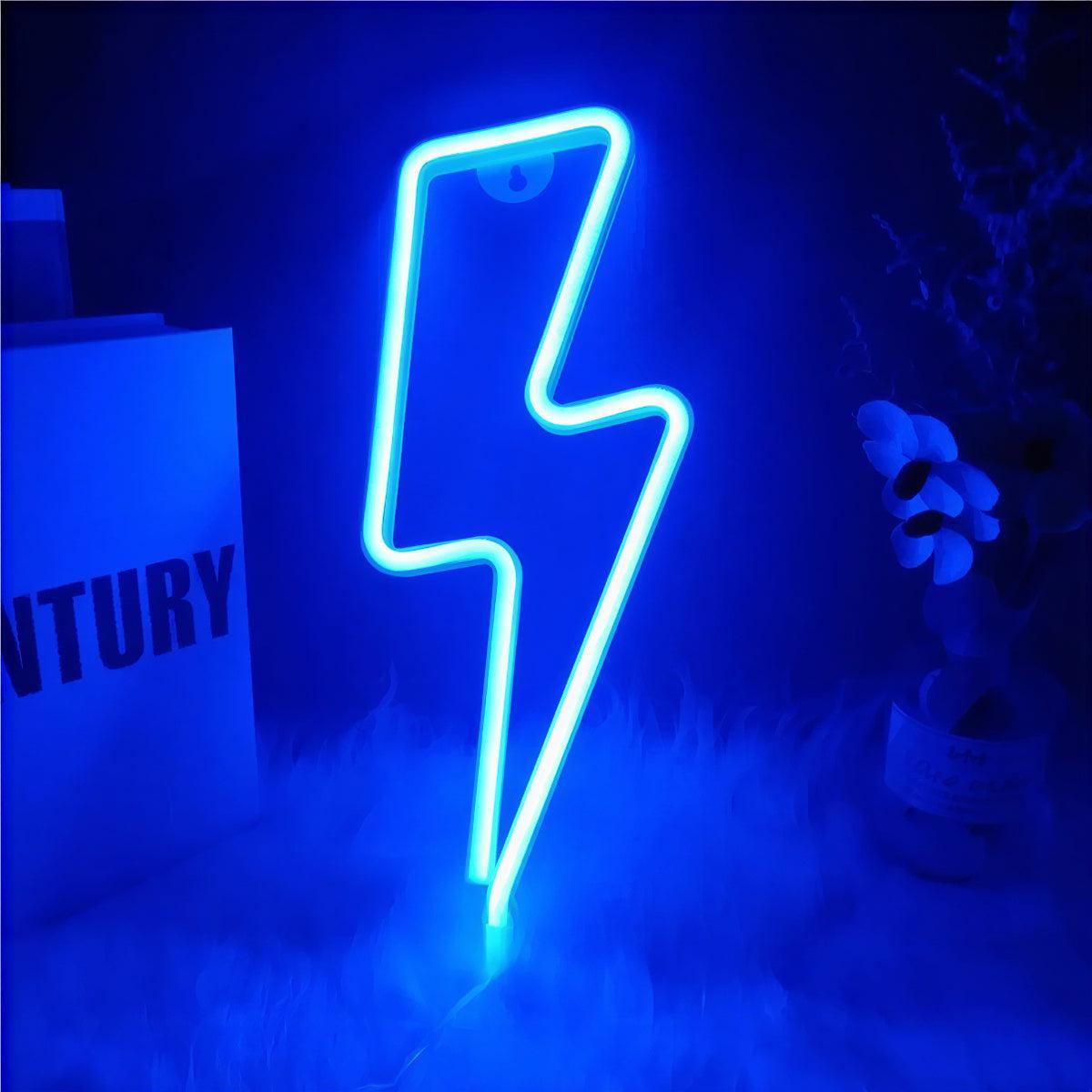 Neon Lightning Bolt Wall Light