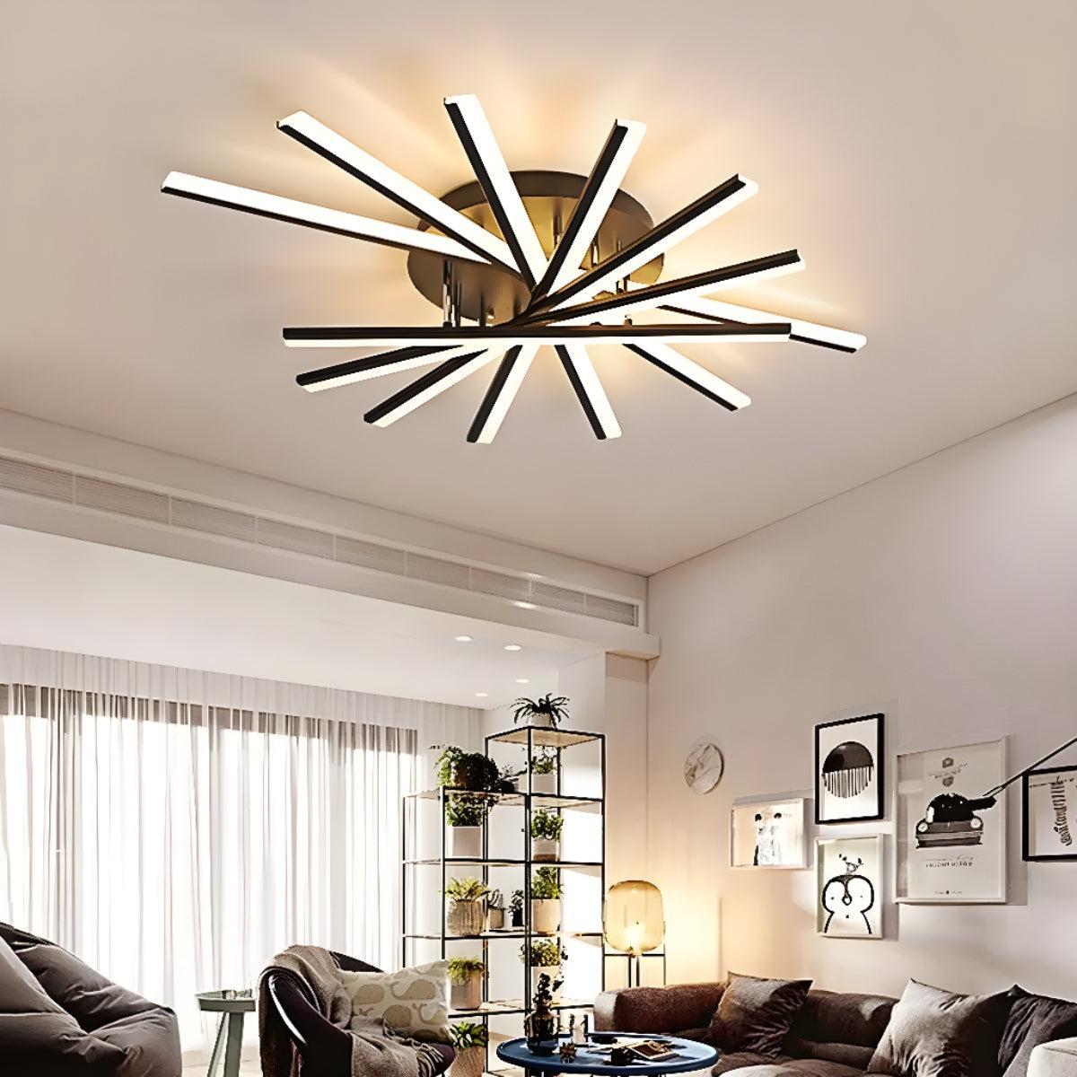 Nordic Minimalist Modern Ceiling Light Flush Mount Fixture With Starburst Design