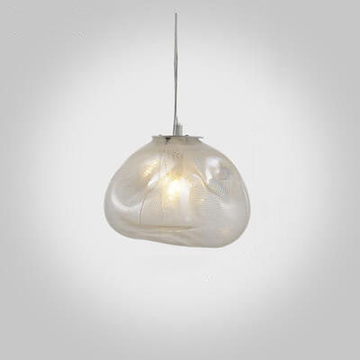 Modern Minimalist Shaped Glass 1-Light Cloud Suspension Pendant Light for Living Room