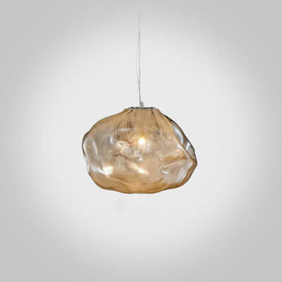 Modern Minimalist Shaped Glass 1-Light Cloud Suspension Pendant Light for Living Room