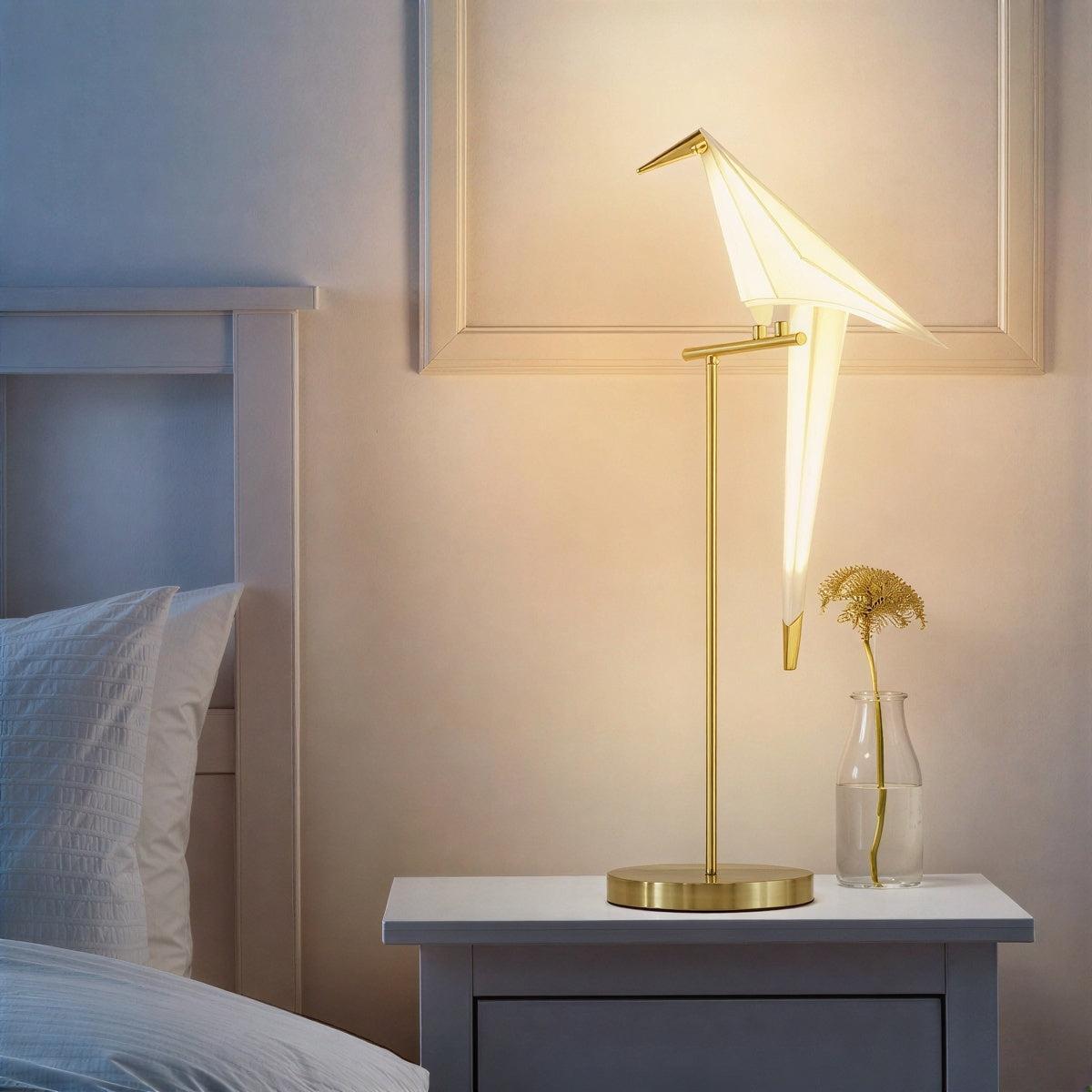 Origami Magnetic Bird Sculpture Table Lamp and Floor Lamp
