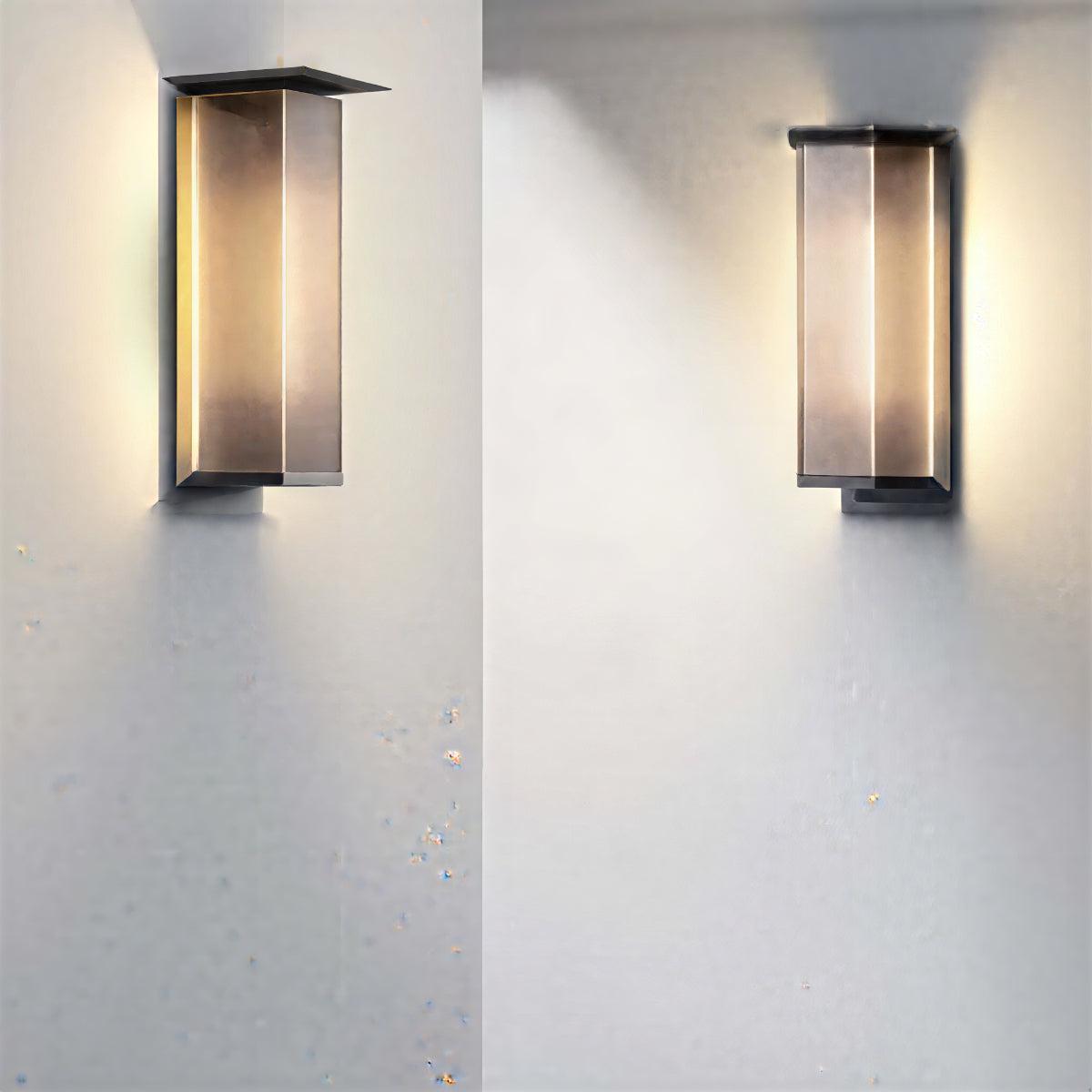 Outdoor Rectangular Box Wall Light for Porch and Patio Use