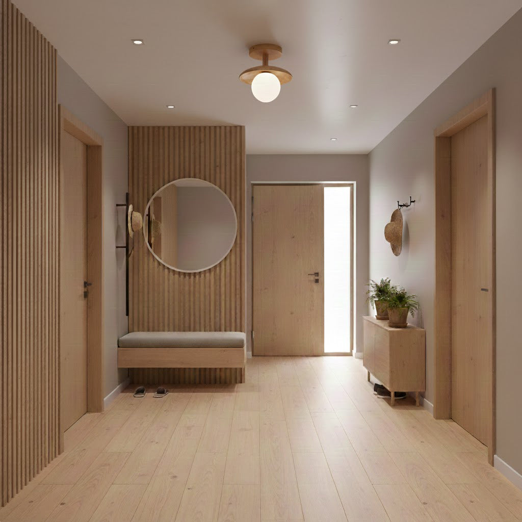 Natural Ash Wood Ceiling Light