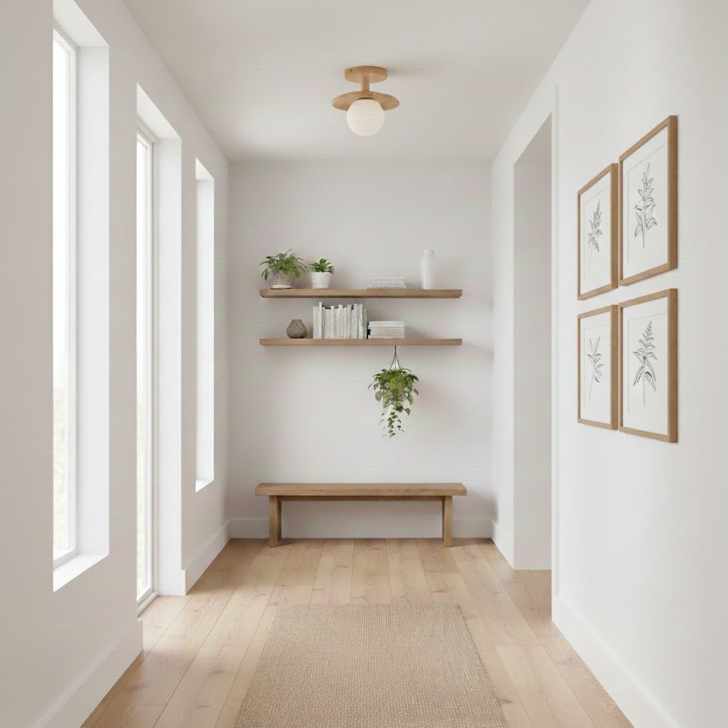 Natural Ash Wood Ceiling Light