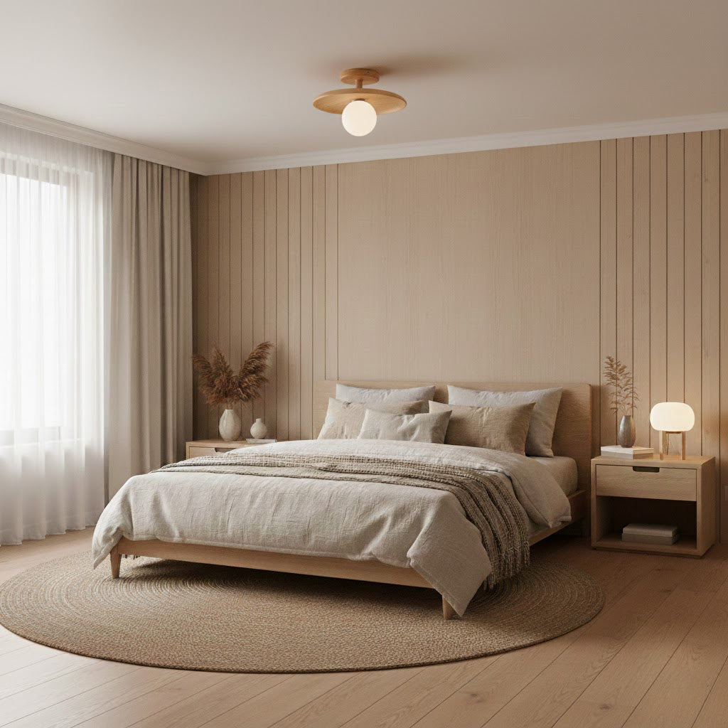 Natural Ash Wood Ceiling Light