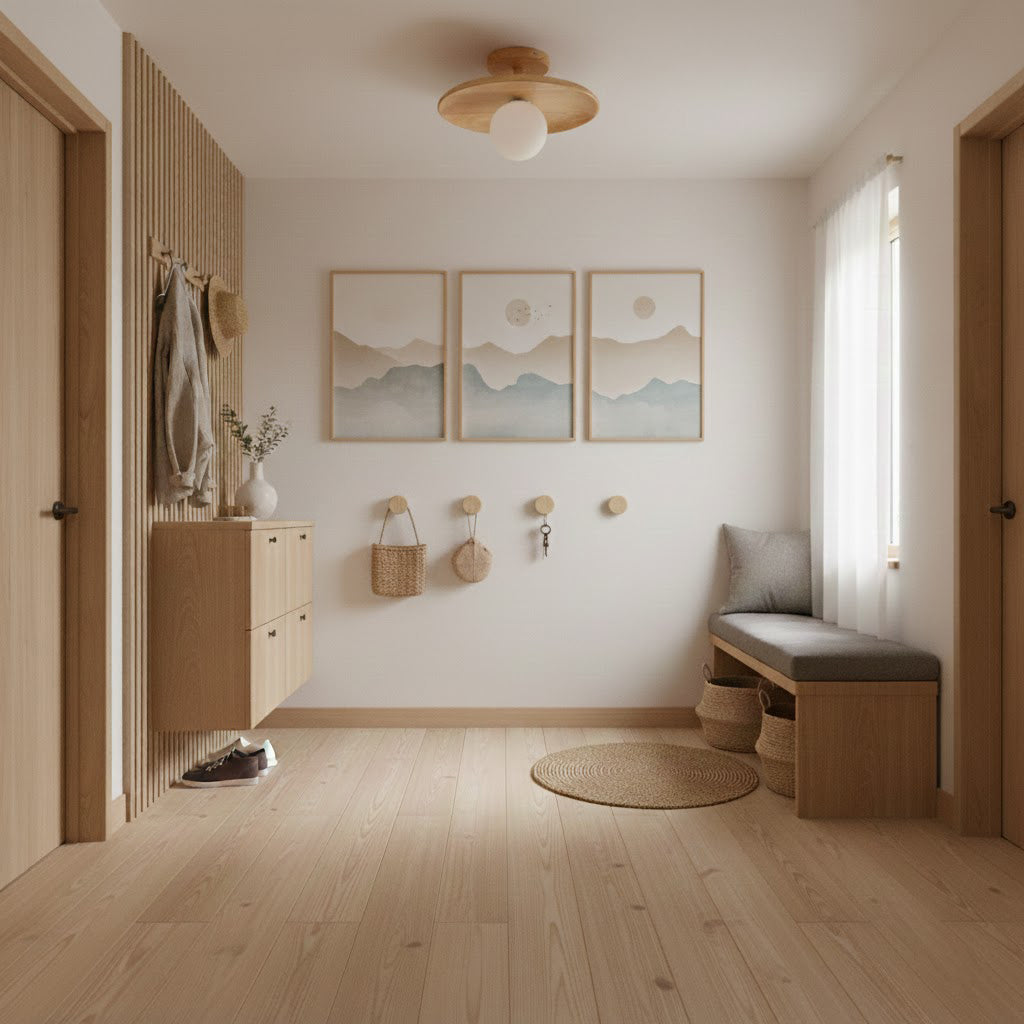 Natural Ash Wood Ceiling Light