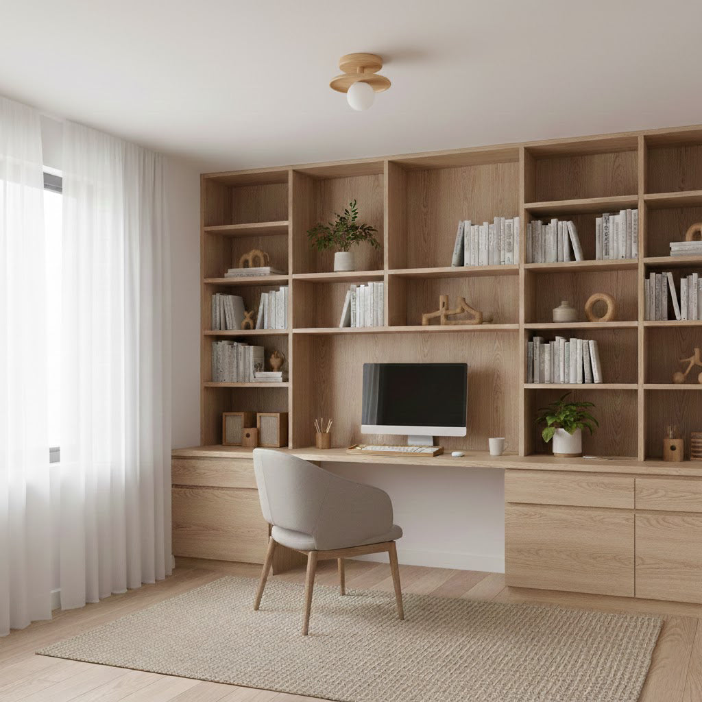 Natural Ash Wood Ceiling Light