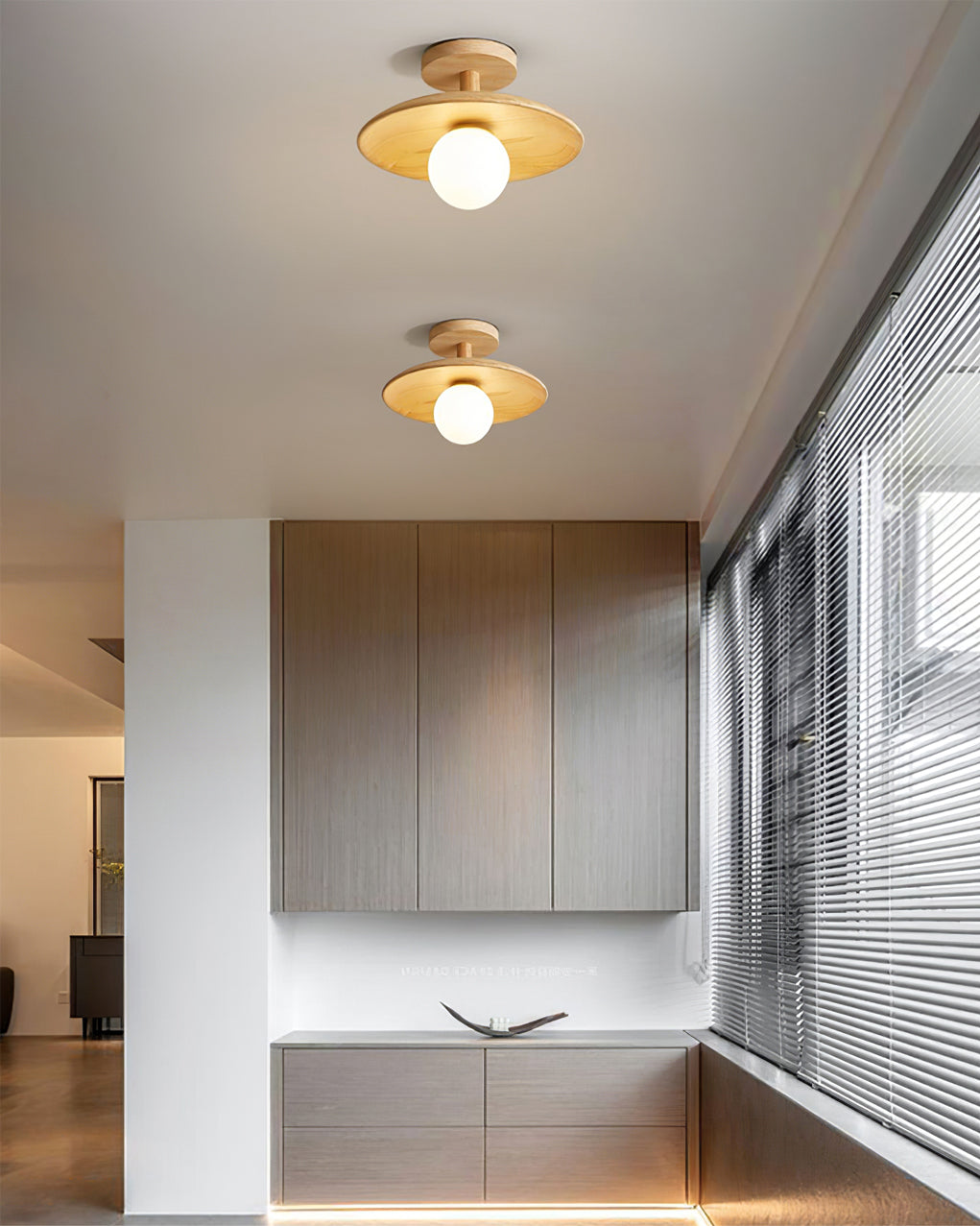 Natural Ash Wood Ceiling Light