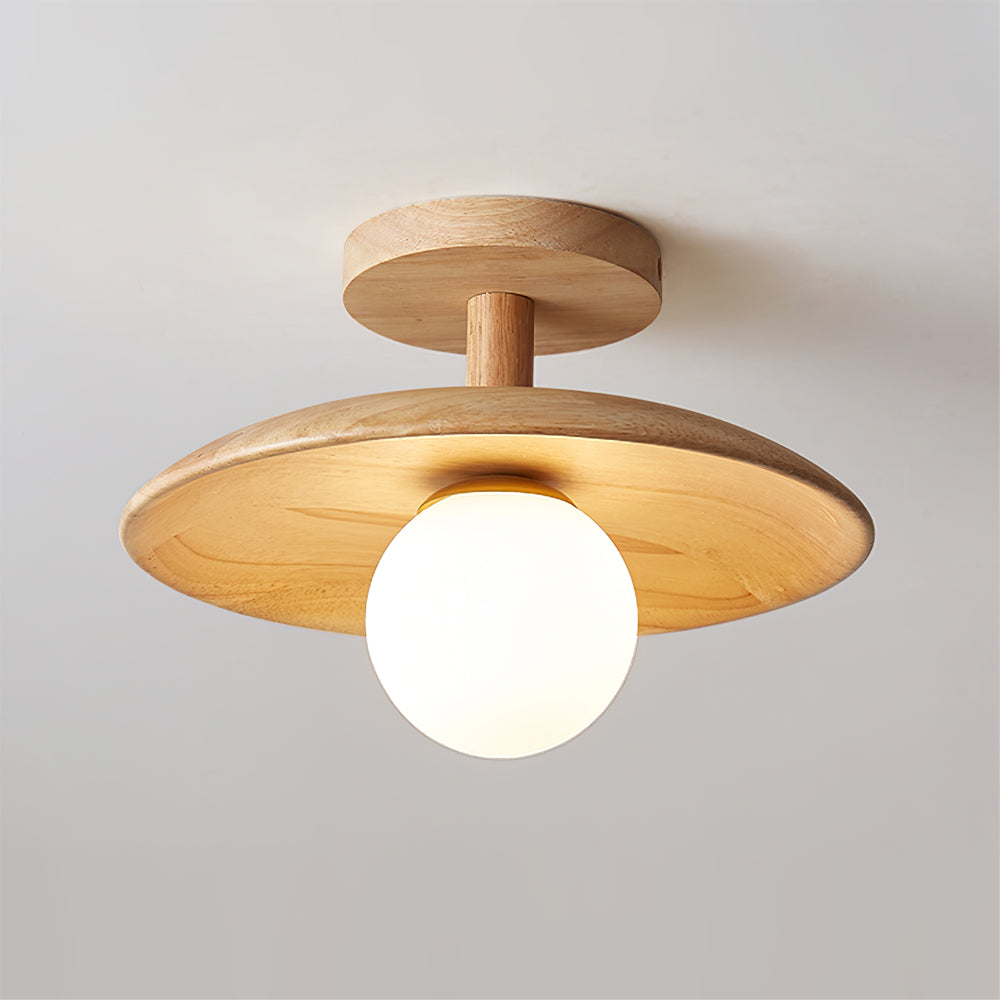 Natural Ash Wood Ceiling Light