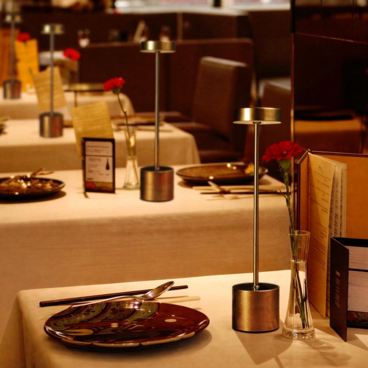 Portable Rechargeable Cordless Table Lamp For Restaurant With Touch Dimming Technology