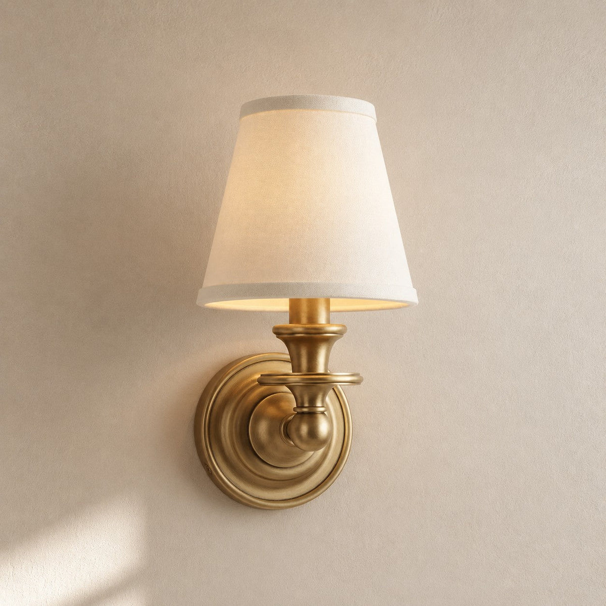 Drum Shade Wall Sconce – Fabric Sconce Light for Cozy Cottage Lighting