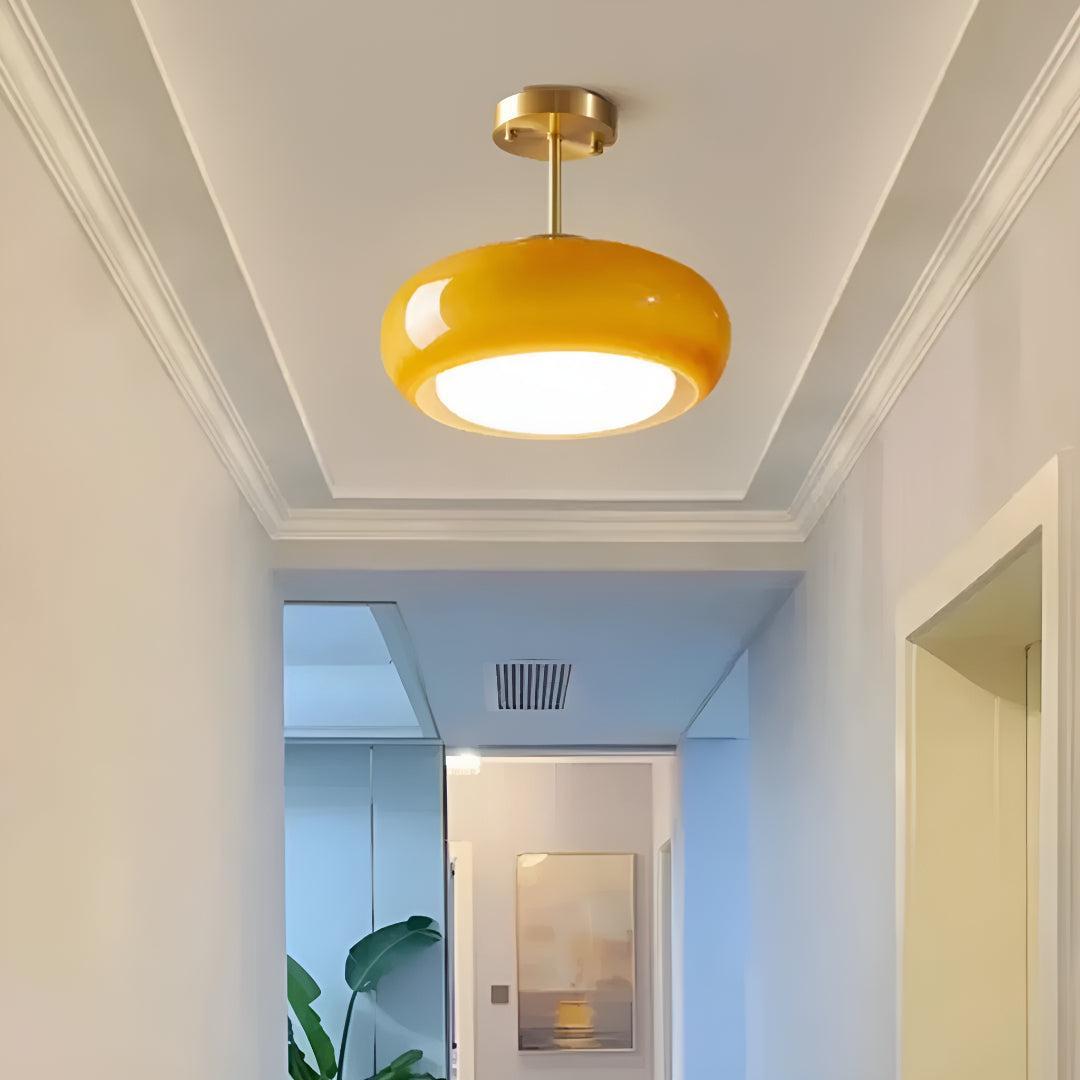 Semi Flush Ceiling Lights for Home With Modern Glossy Glass Design