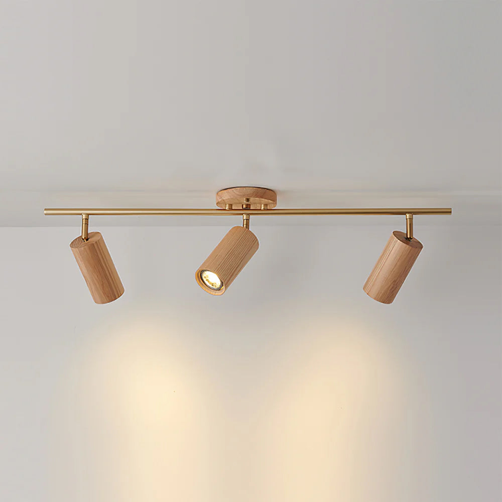 Ash Wood LED Ceiling Spotlight – Adjustable Modern Sustainable Light