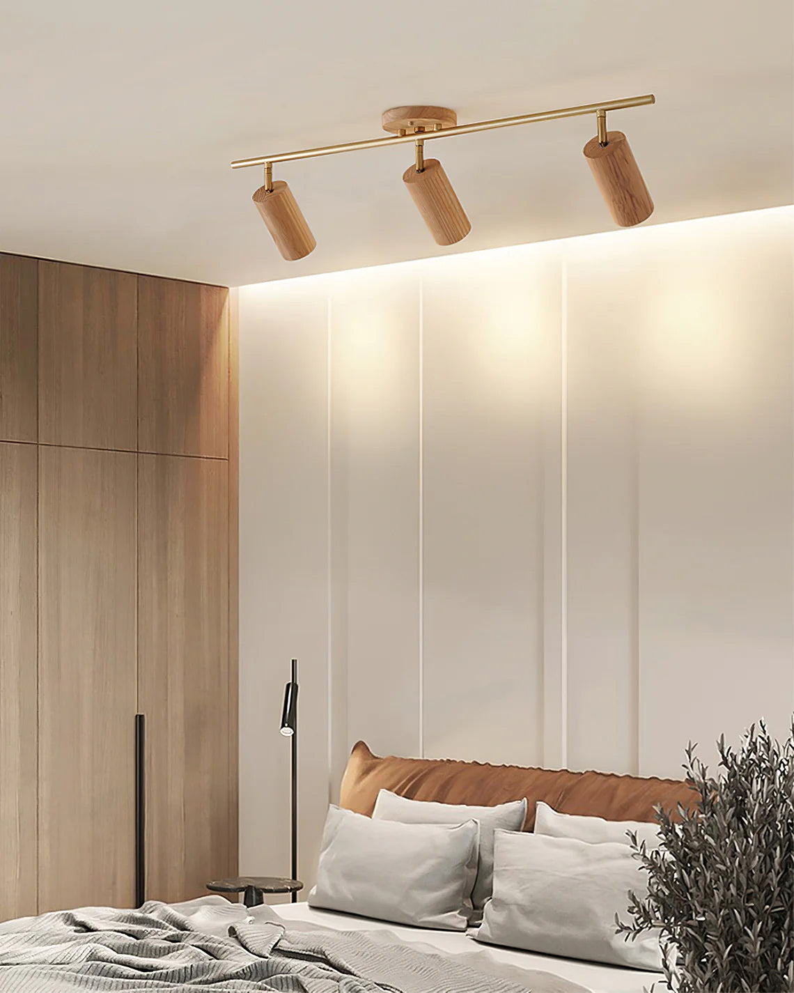 Ash Wood LED Ceiling Spotlight – Adjustable Modern Sustainable Light