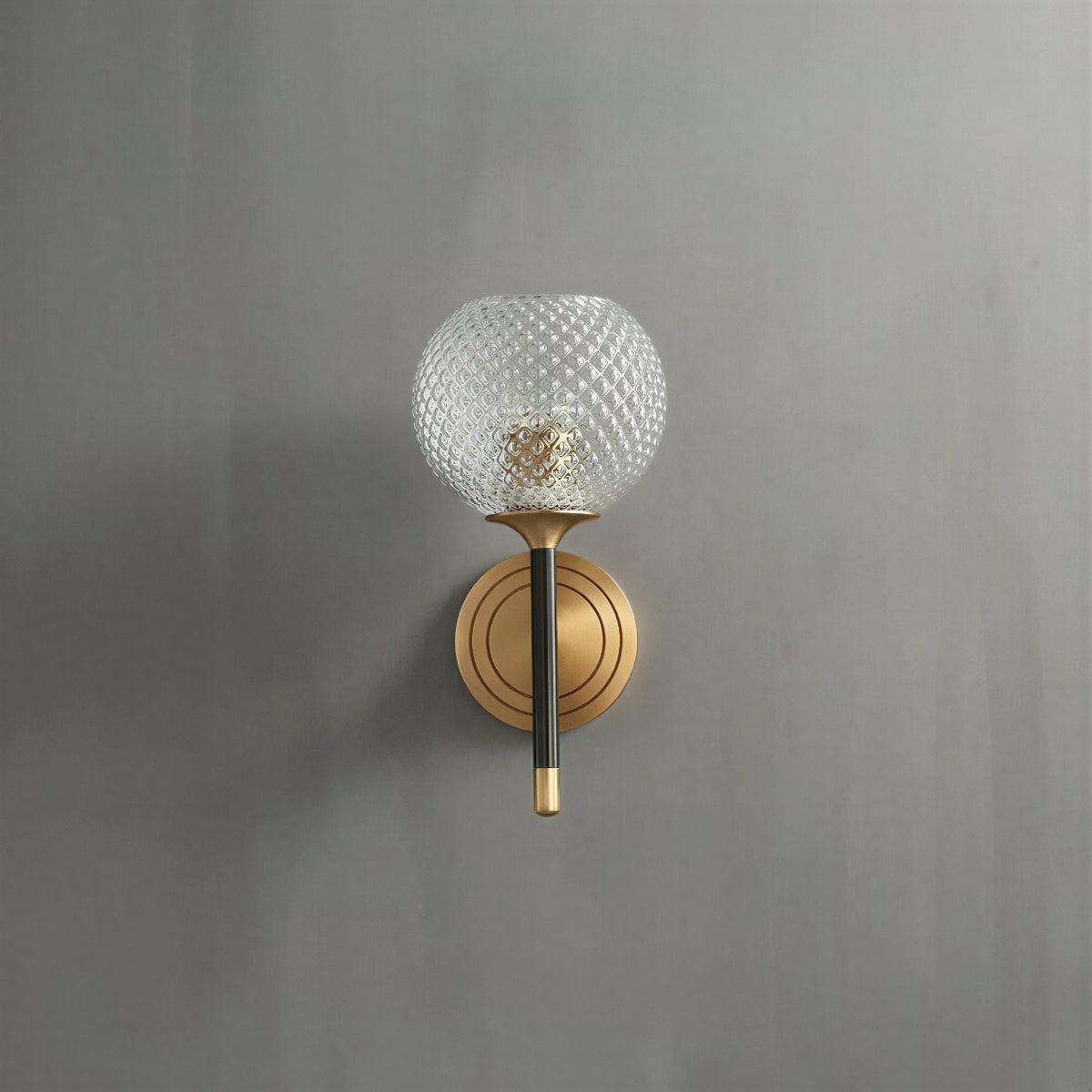 Textured Glass Globe Wall Sconce Light