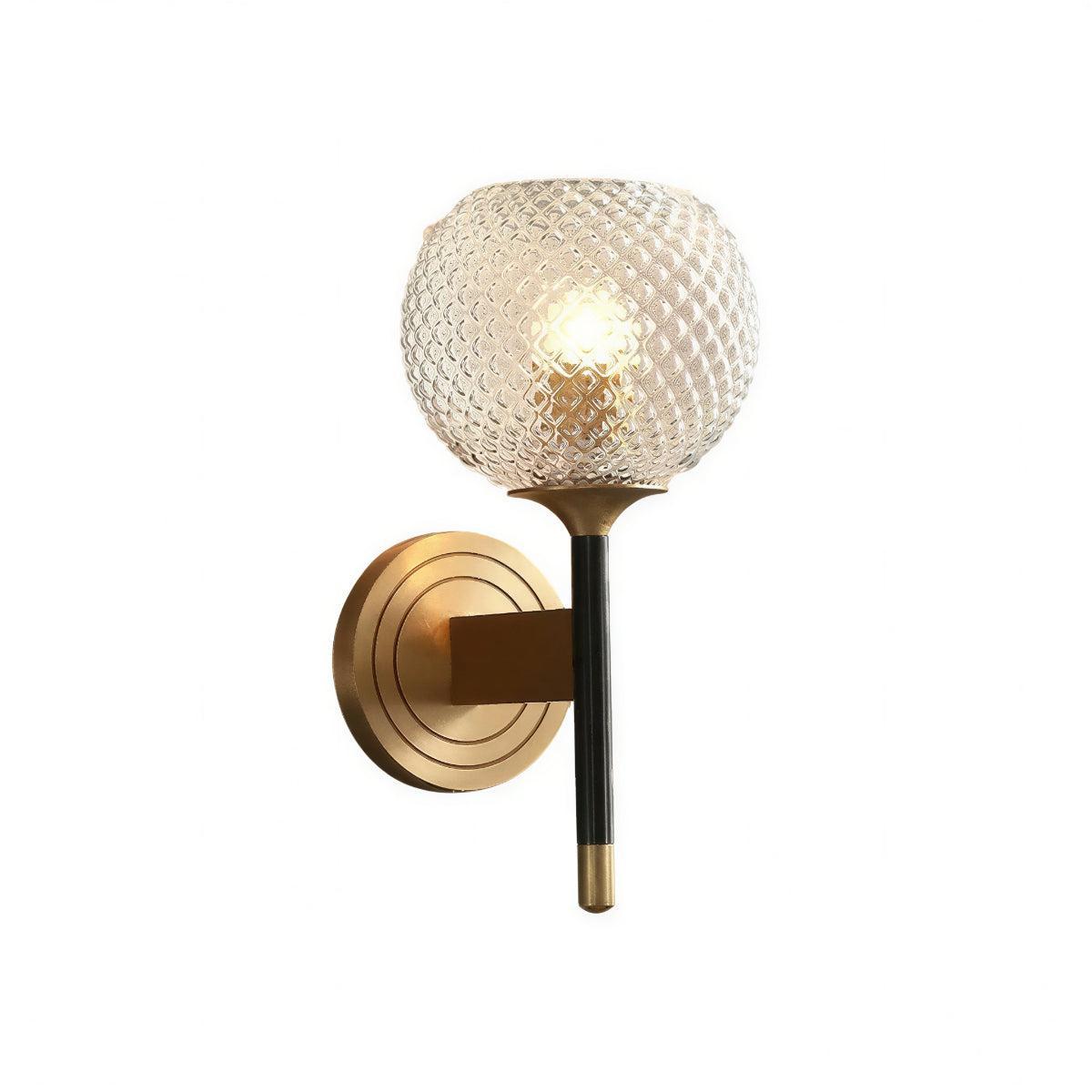 Textured Glass Globe Wall Sconce Light