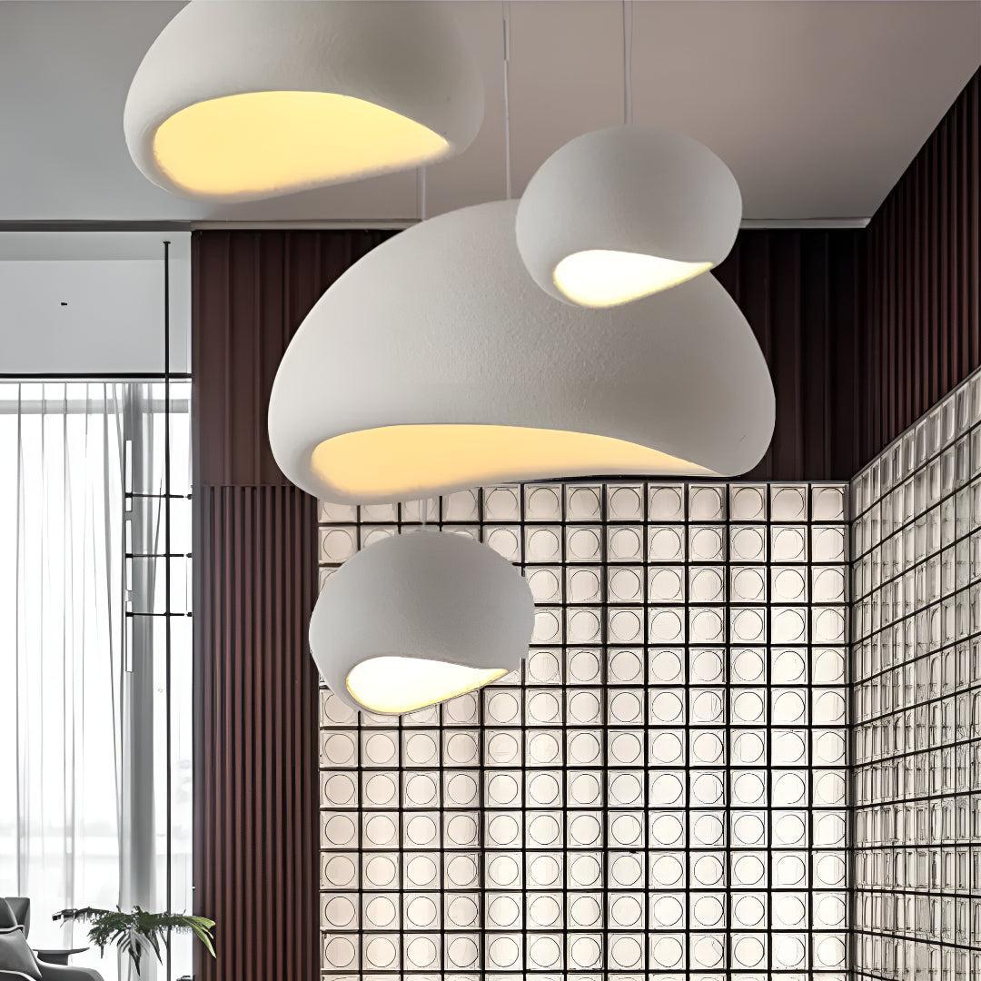 Wabi Sabi Pendant Light with Modern Hanging Lamp and LED Glow