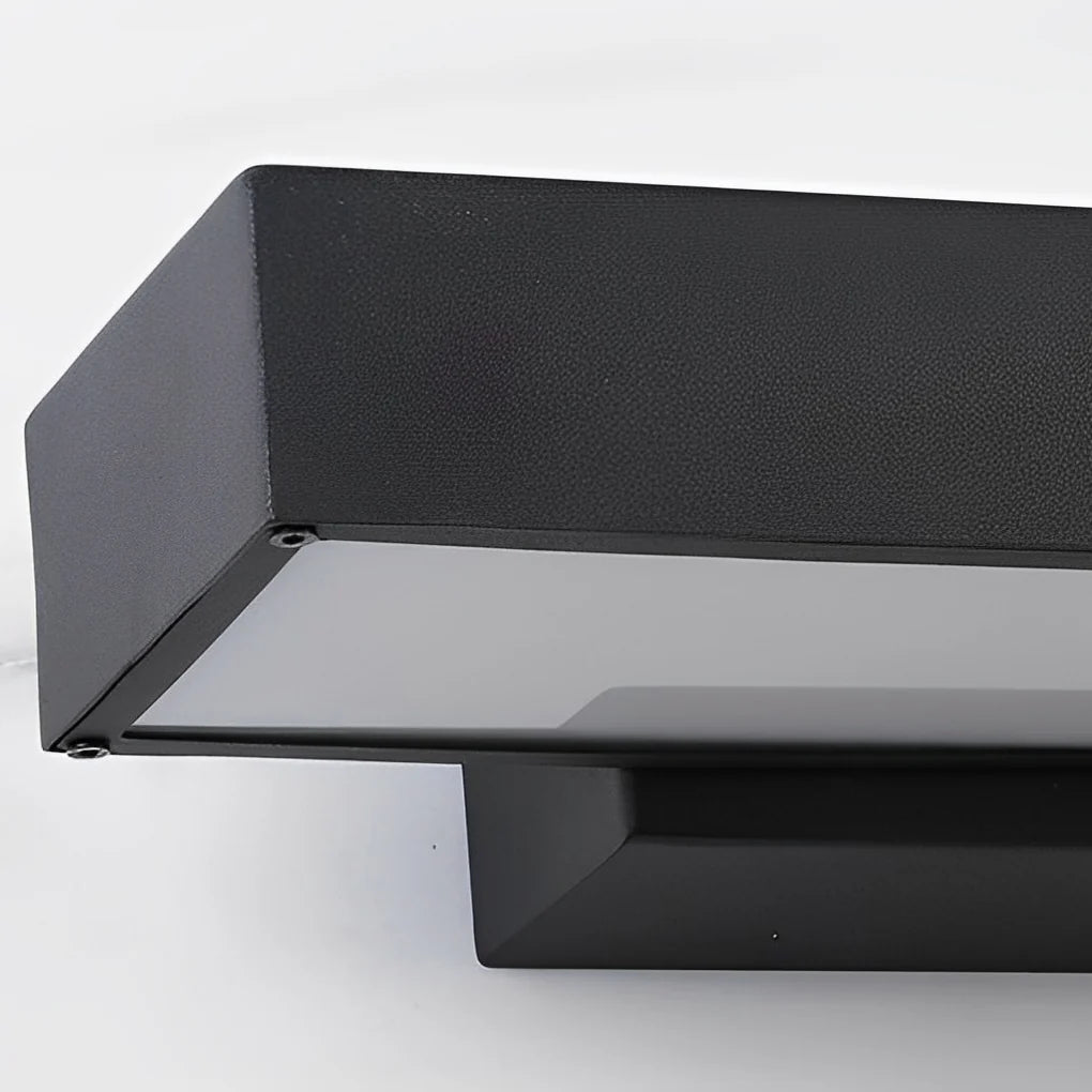 LED Linear Wall Light Outdoor Black Rectangular Lamp
