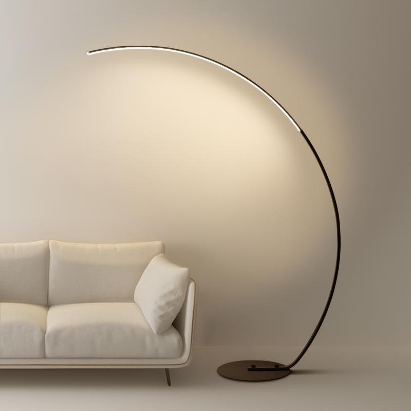 Arcing Floor Lamps Modern Remote Control Aluminum LED Lamp