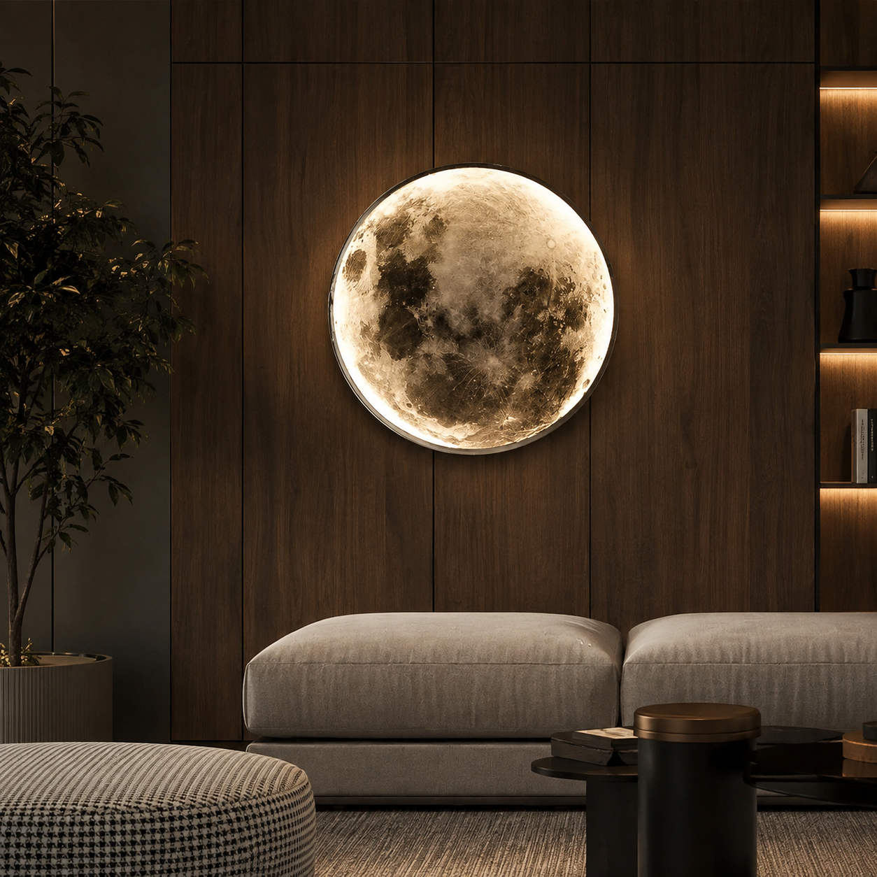 Full Moon Lamp Wall Modern Round LED Artistic Lamp